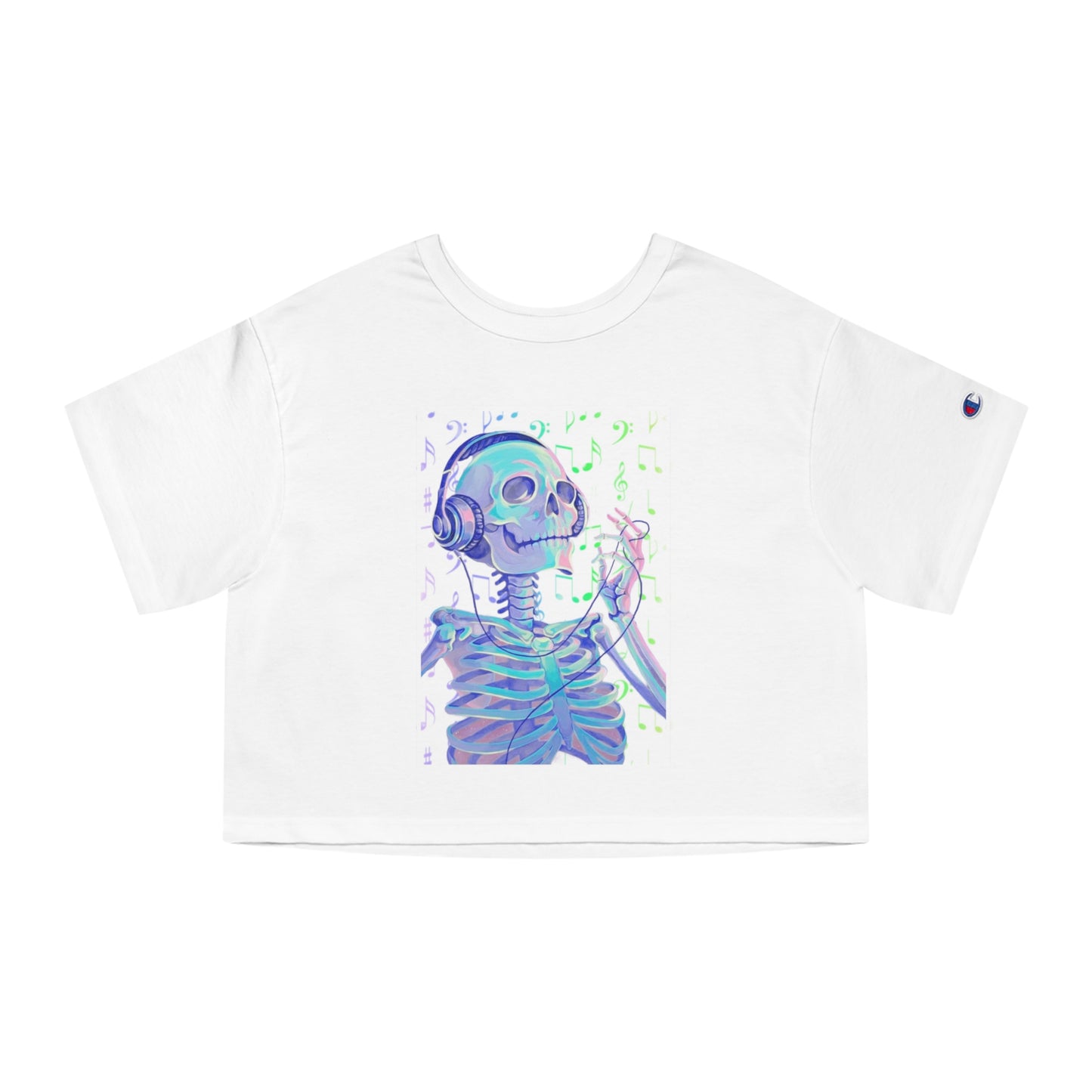 Musical Skeleton Cropped T-Shirt