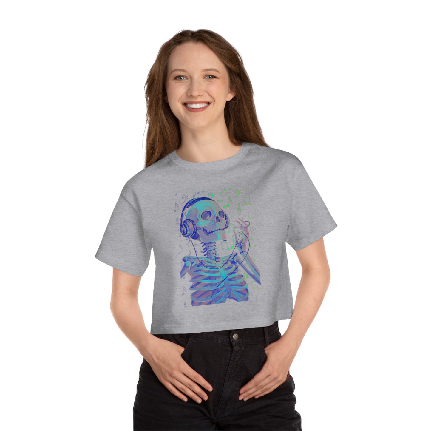 Musical Skeleton Cropped T-Shirt