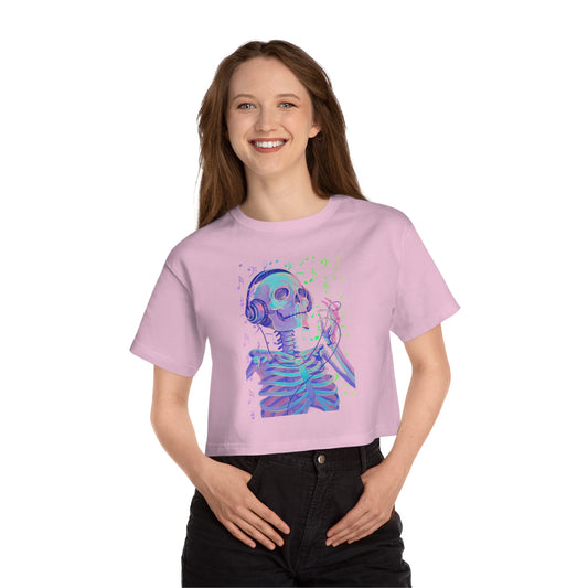 Musical Skeleton Cropped T-Shirt