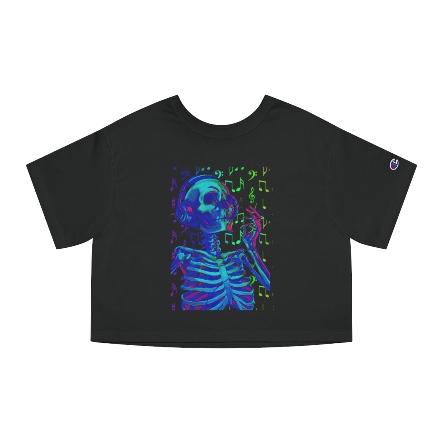 Musical Skeleton Cropped T-Shirt