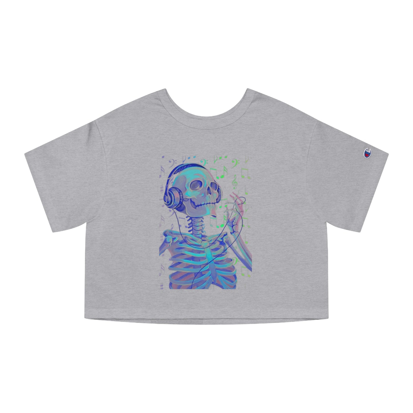 Musical Skeleton Cropped T-Shirt