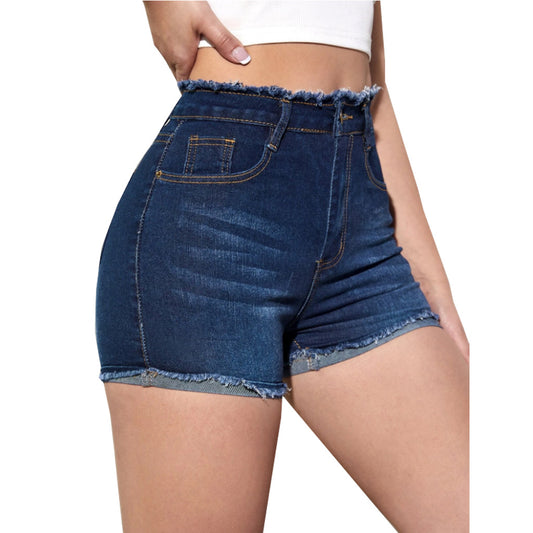 Slim-Fit Denim Stretch Shorts