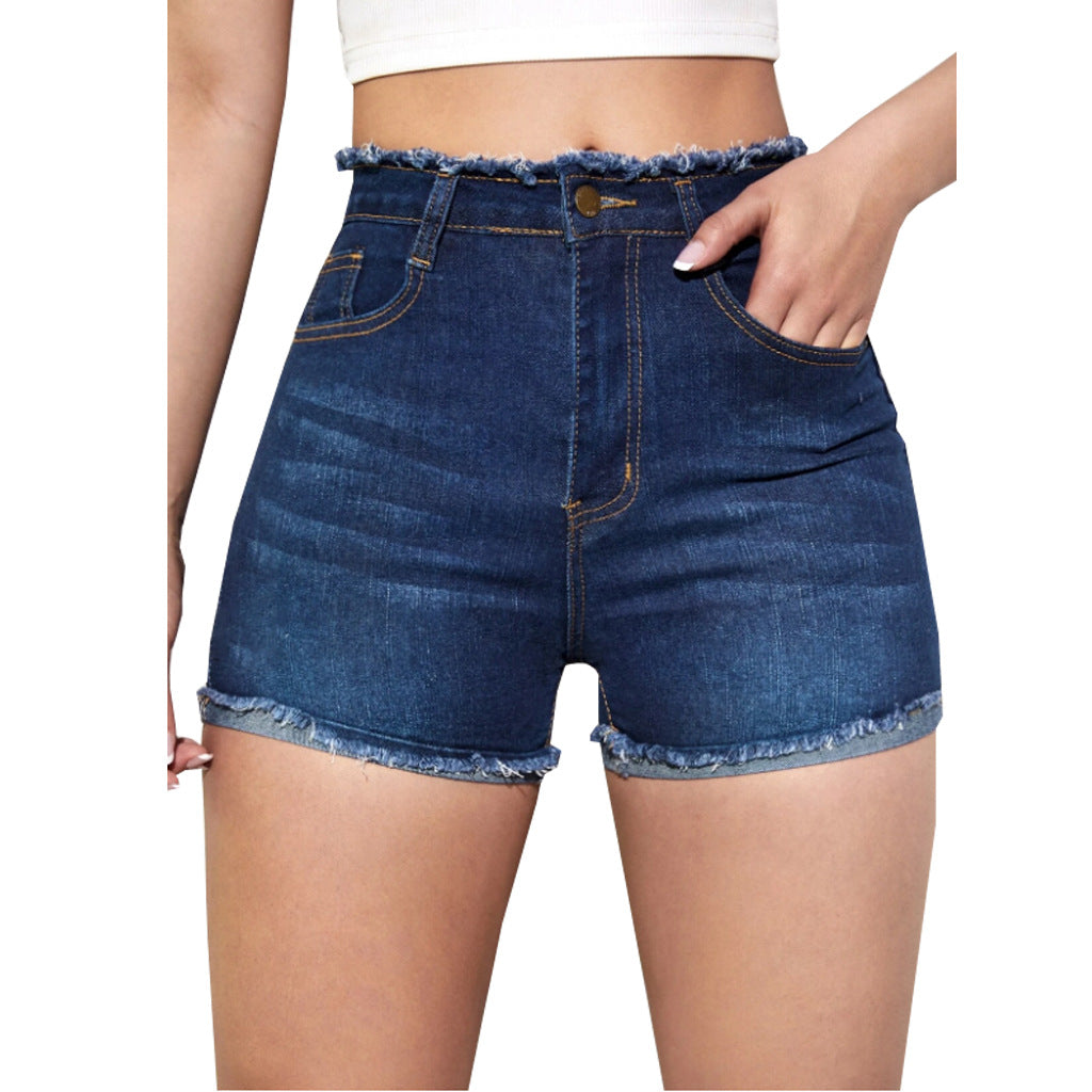 Slim-Fit Denim Stretch Shorts