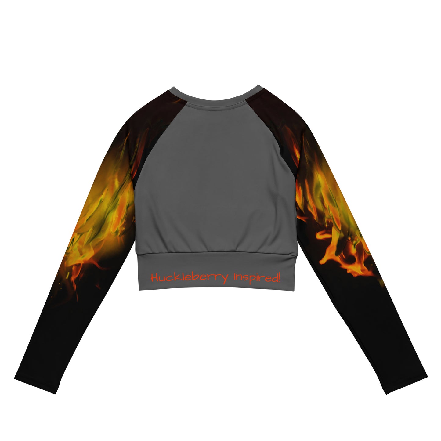 Dark Phoenix Flaming long-sleeve crop top