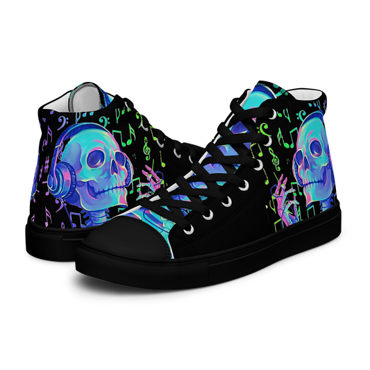 Musical Skeleton Women’s high top canvas shoes