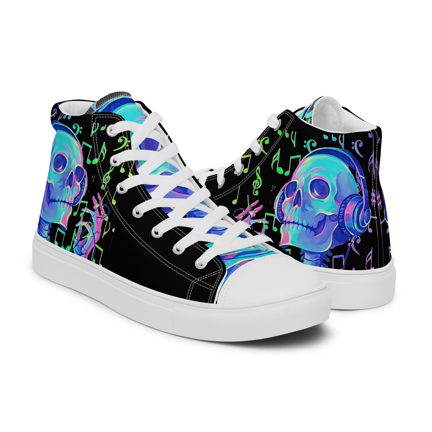 Musical Skeleton Women’s high top canvas shoes